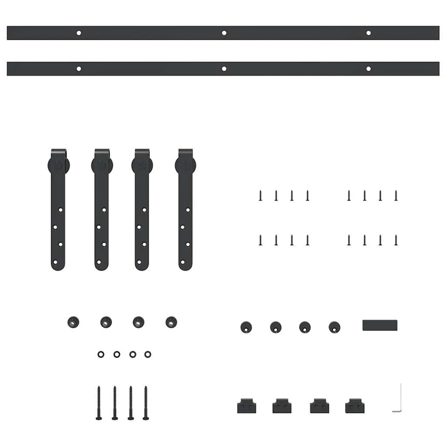 vidaXL Schiebetürbeschlag Set 152cm, Karbonstahl, für Schranktüren. Komplettes Set mit Schienen, Rollen und Zubehör.