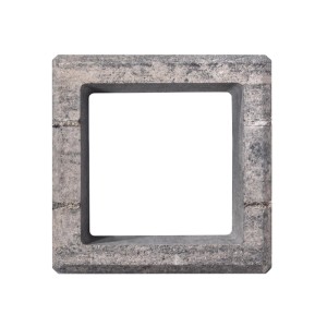 Diephaus Gartenmauer Pfeilerstein, weiß-schwarz, 37,5x37,5x20 cm. Hohlblock mit gefasten Kanten für Mauern.