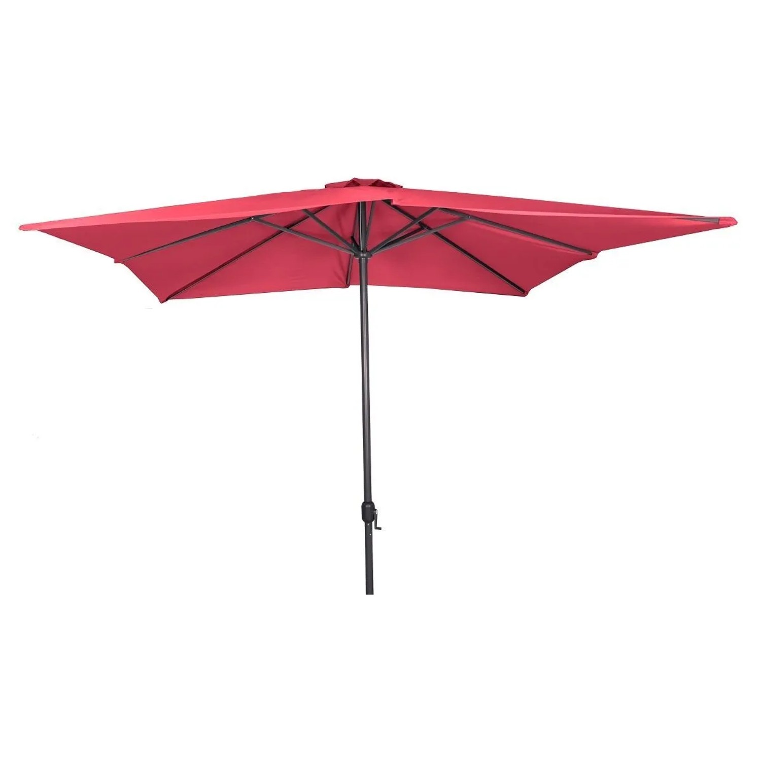 Lex Alu Sonnenschirm 3x3 m UV30+ Quadratisch Kurbelschirm Gartenschirm Balkon Burgundrot