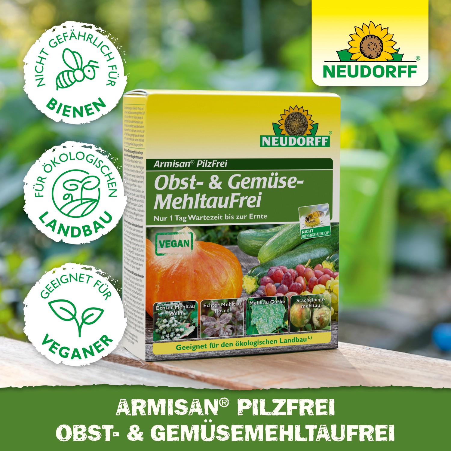 Neudorff Armisan Pilzfrei: Mittel gegen Mehltau an Obst und Gemüse, 50g Packung.