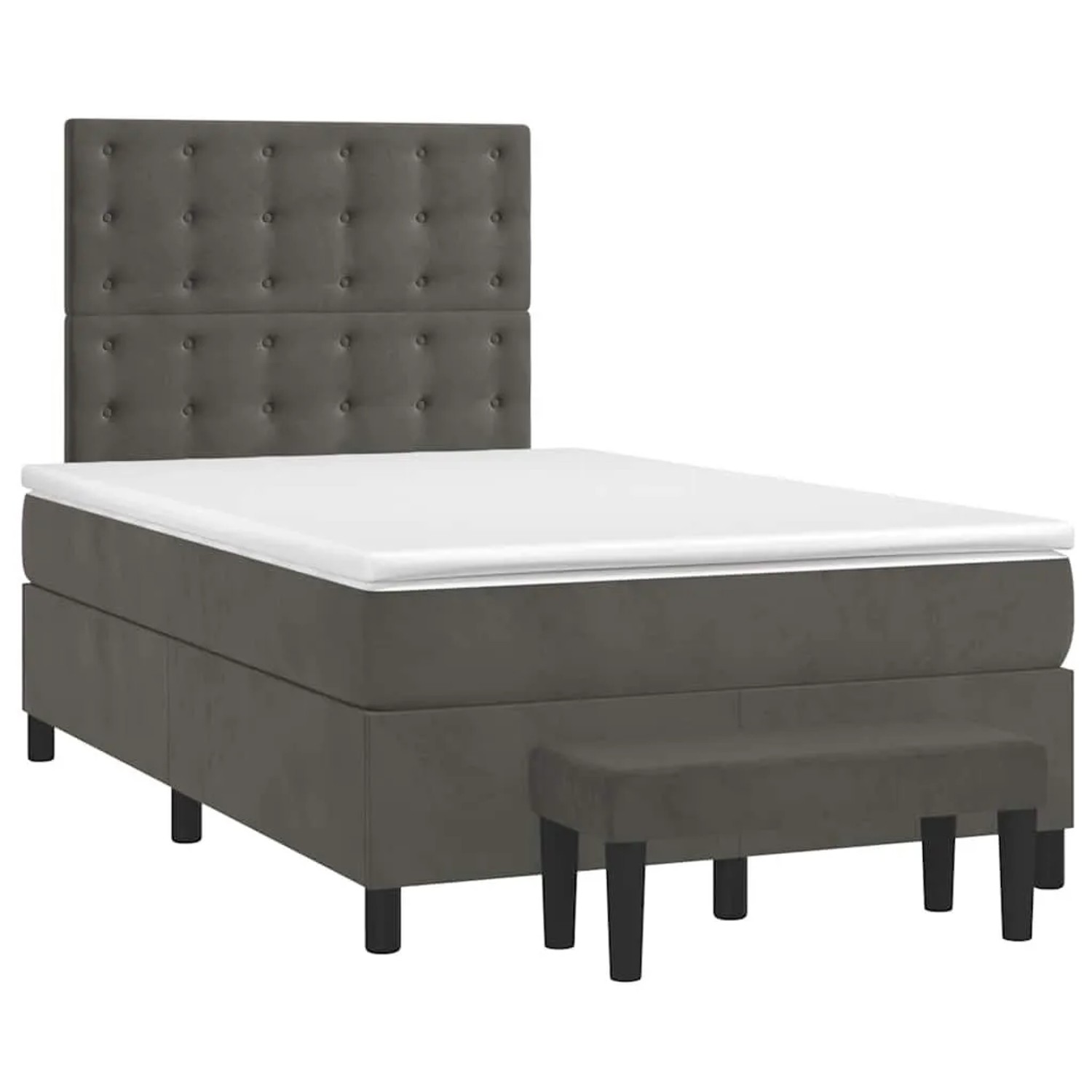 vidaXL Boxspringbett mit Matratze Dunkelgrau 120x190 cm Samt 3270494 günstig online kaufen