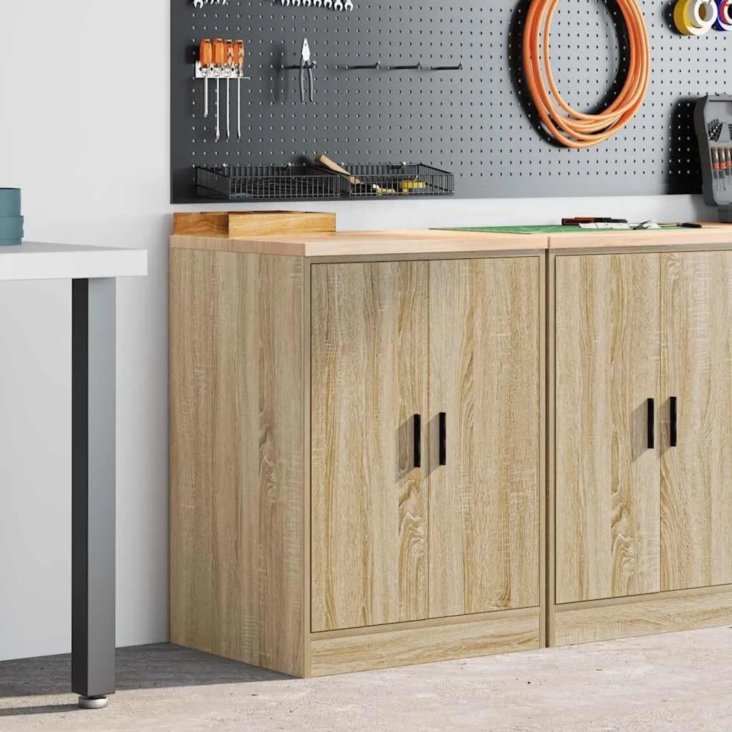 vidaXL Garagen-Aufbewahrungsschrank Sonoma-Eiche Massivholz Kiefer 860573_2