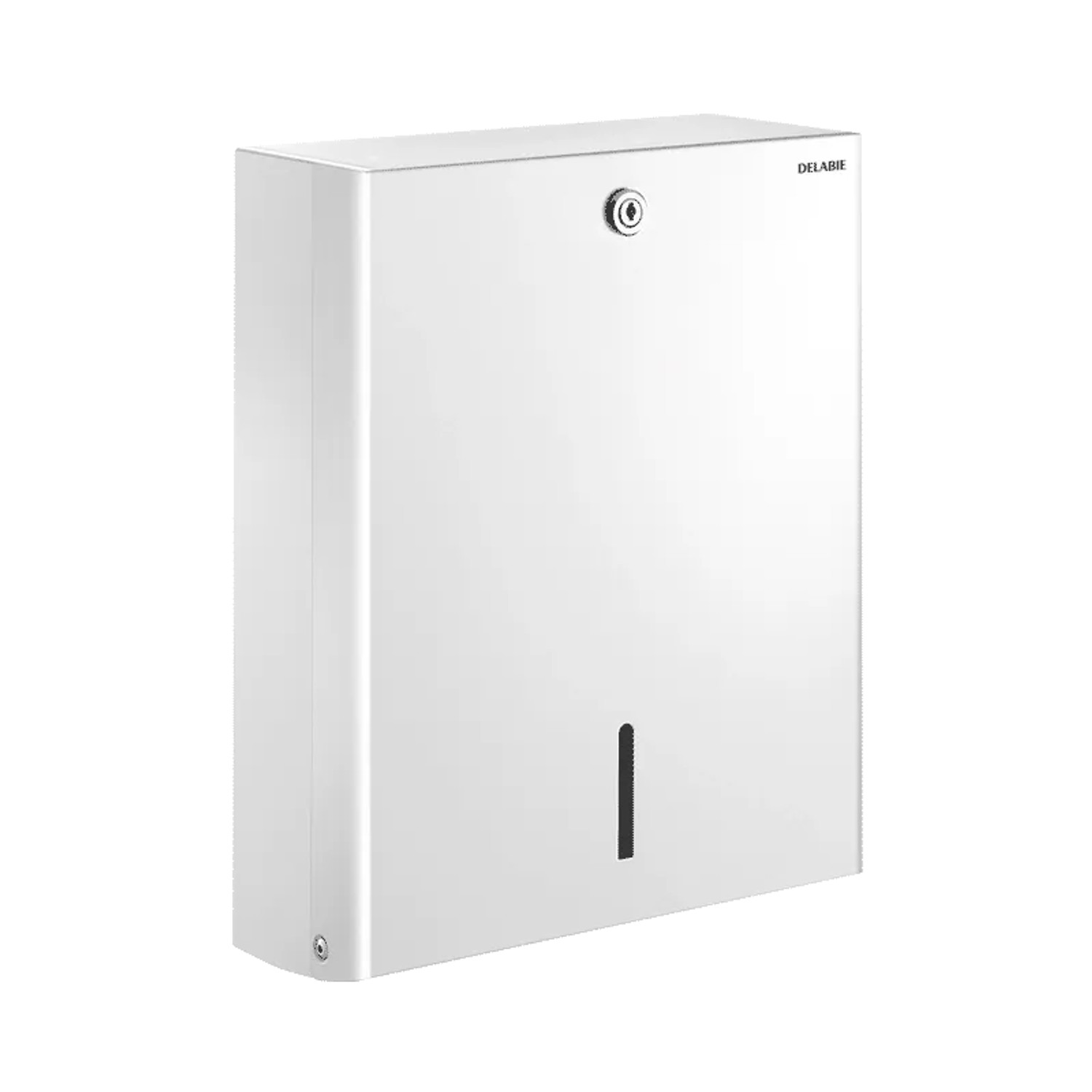 Delabie Papierhandtuchspender für Zickzackfaltung, pulverbeschichtet, weiß