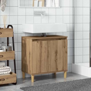 vidaXL Waschbeckenunterschrank Artisan-Eiche 58x33x60 cm Holzwerkstoff 857115