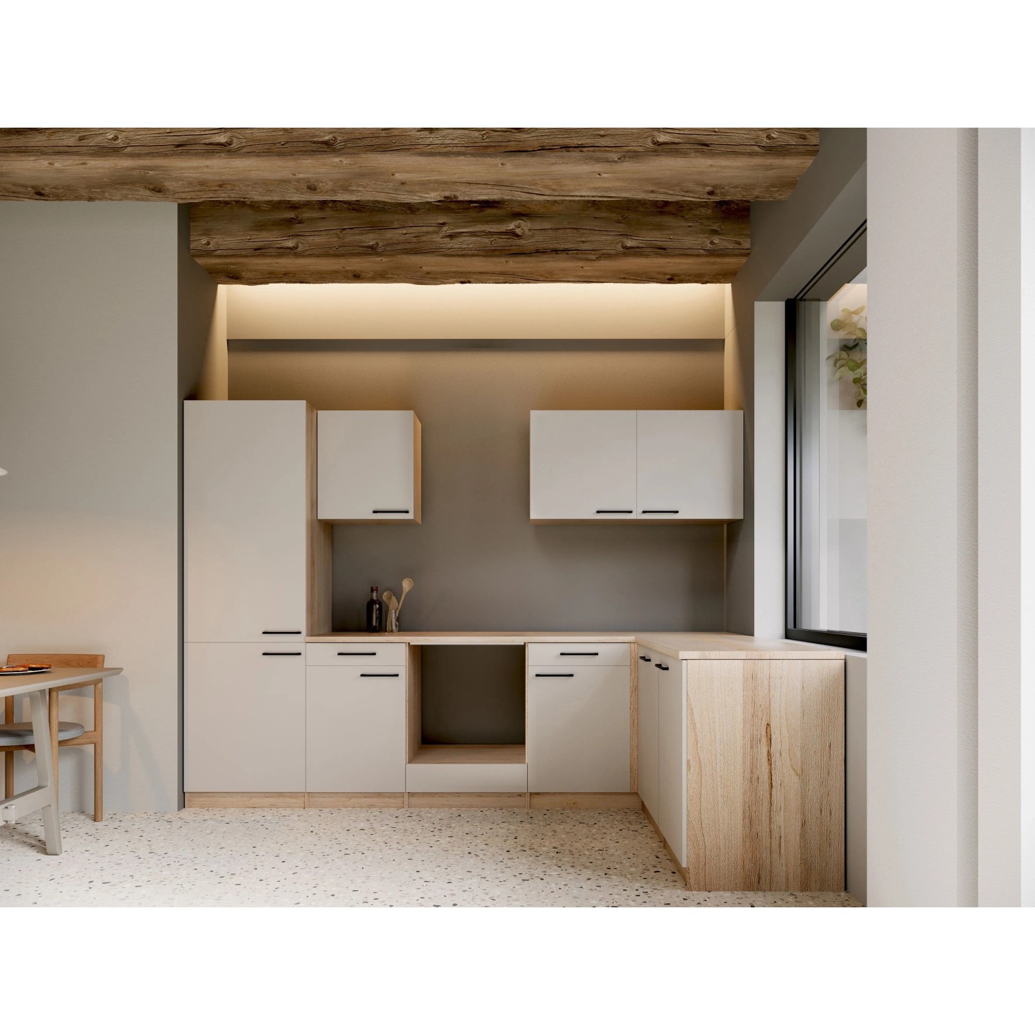 Respekta Merle L-Leerblock 280 cm Kaschmir
