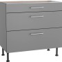 Optifit Unterschrank Mats825, 90 cm, Basaltgrau, mit 3 Auszügen und Edelstahlgriffen.