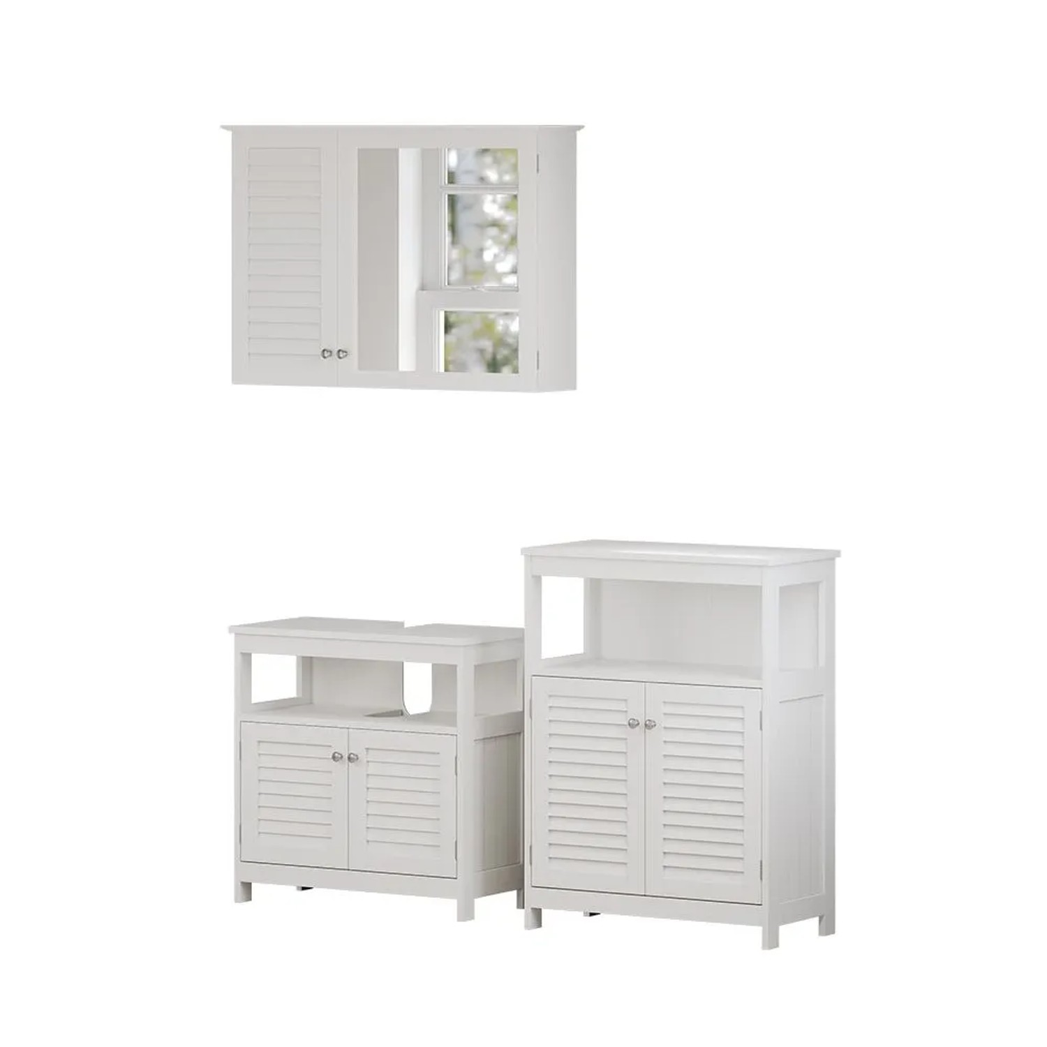 Vicco Badmöbel-Set Riad Weiß 60 x 60 3-teilig