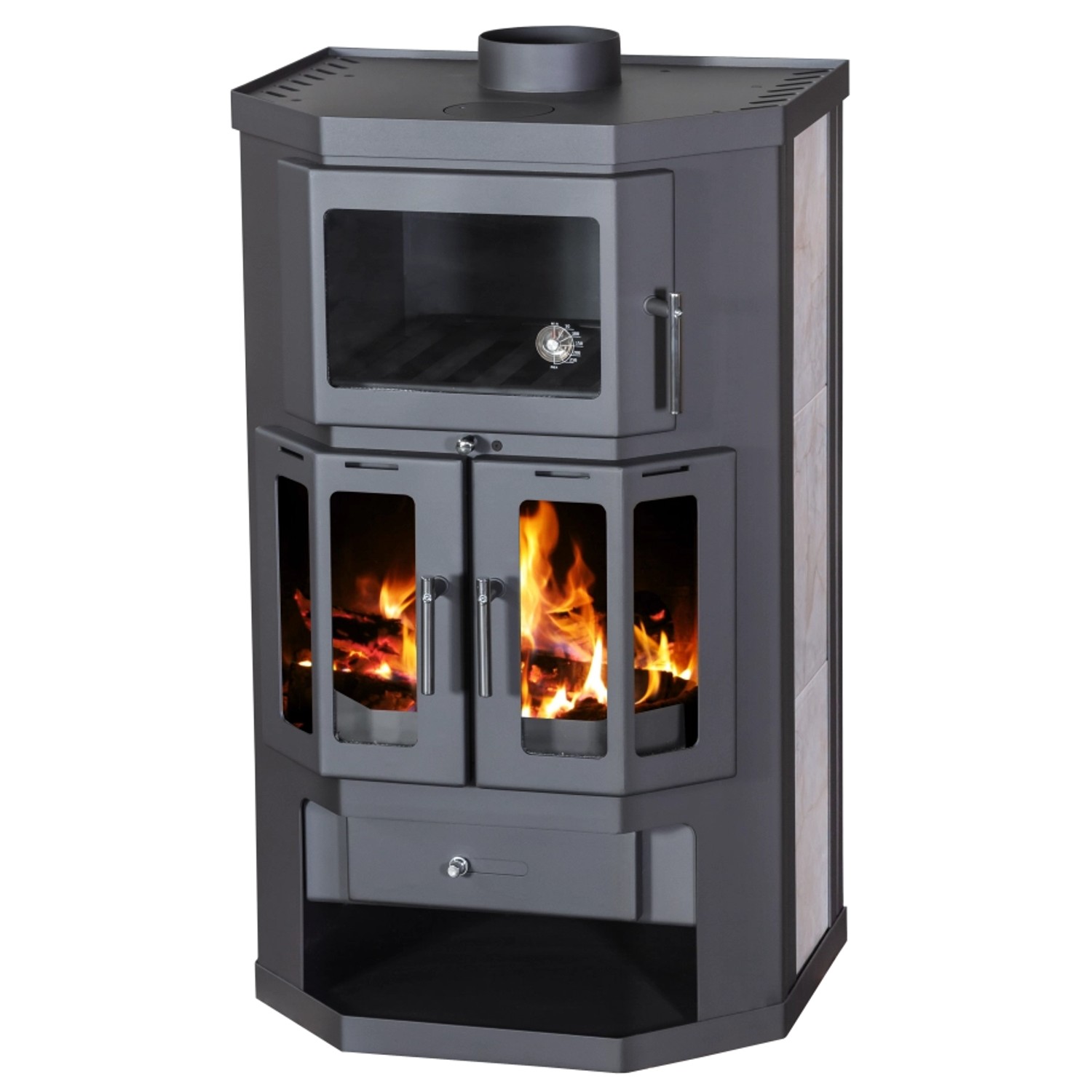 Victoria Kaminofen Taro 2F mit Backfach und 10 kW günstig online kaufen