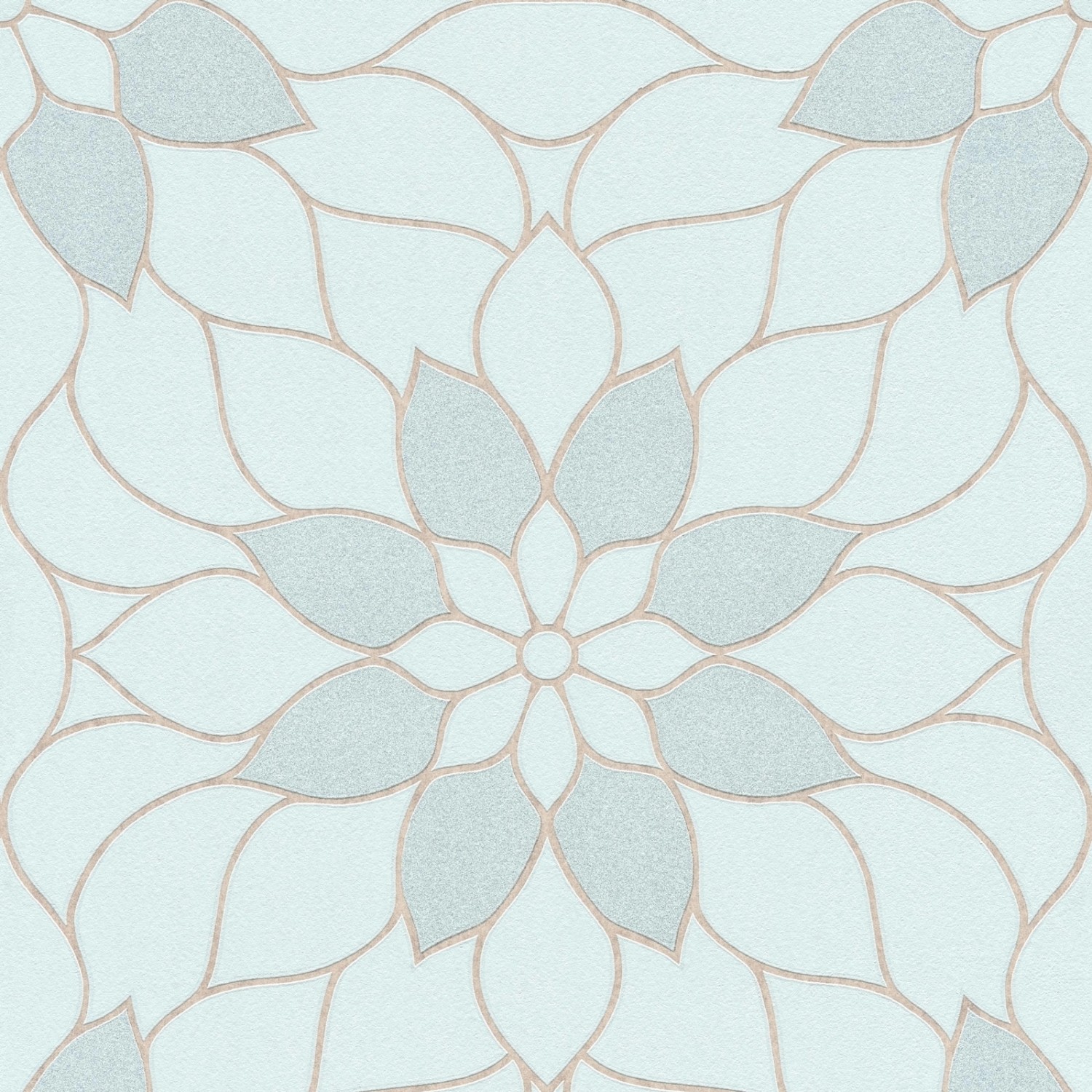 Bricoflor Florale Tapete in Pastellfarben Mosaik Vliestapete Floral mit Glitzer Effekt Vlies Mustertapete mit Blumen in 