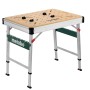 Metabo Multifunktionstisch MWB 100: Werkbank mit Lochrasterplatte und Klappmechanismus.
