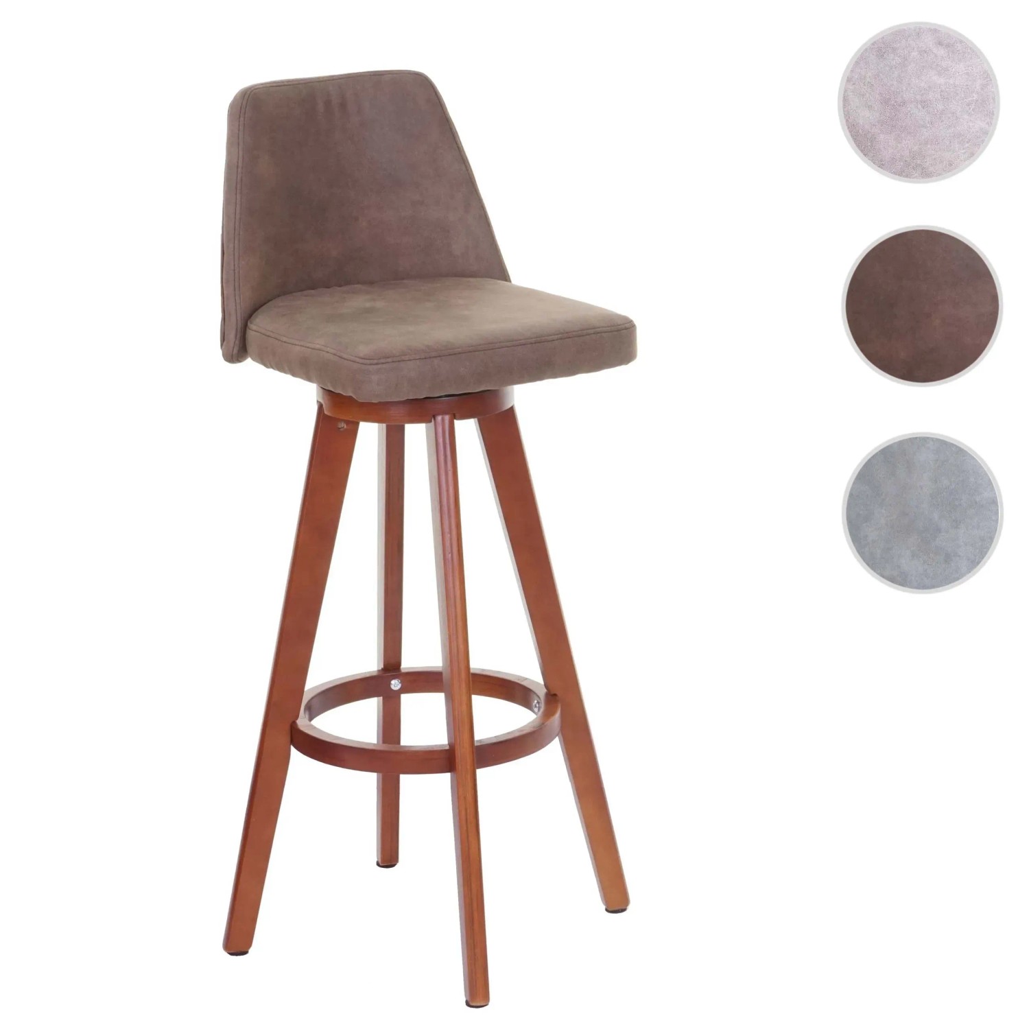 LANTUS Barhocker Mit Rückenlehne - Verstellbar & Drehbar, Vintage Braun, Industrieller Look, 4 Stück