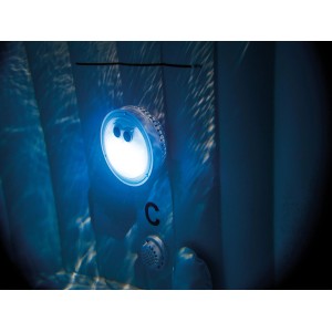 Intex LED Poolbeleuchtung PureSpa Bubble, weiße Kunststoffleuchte im Whirlpool.