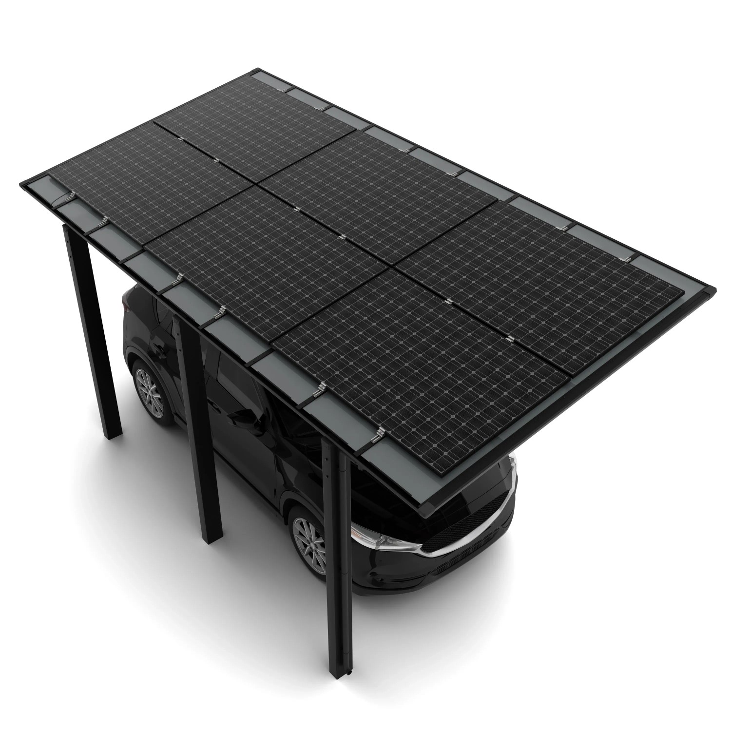 Ximax Solarcarport Linea Typ 110, 555,8 x 272,6 cm Schwarz 64 kg/m²