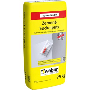 Gelber Sack Weber Zement-Sockelputz, 25 kg, für Sockel und Kellerwände.