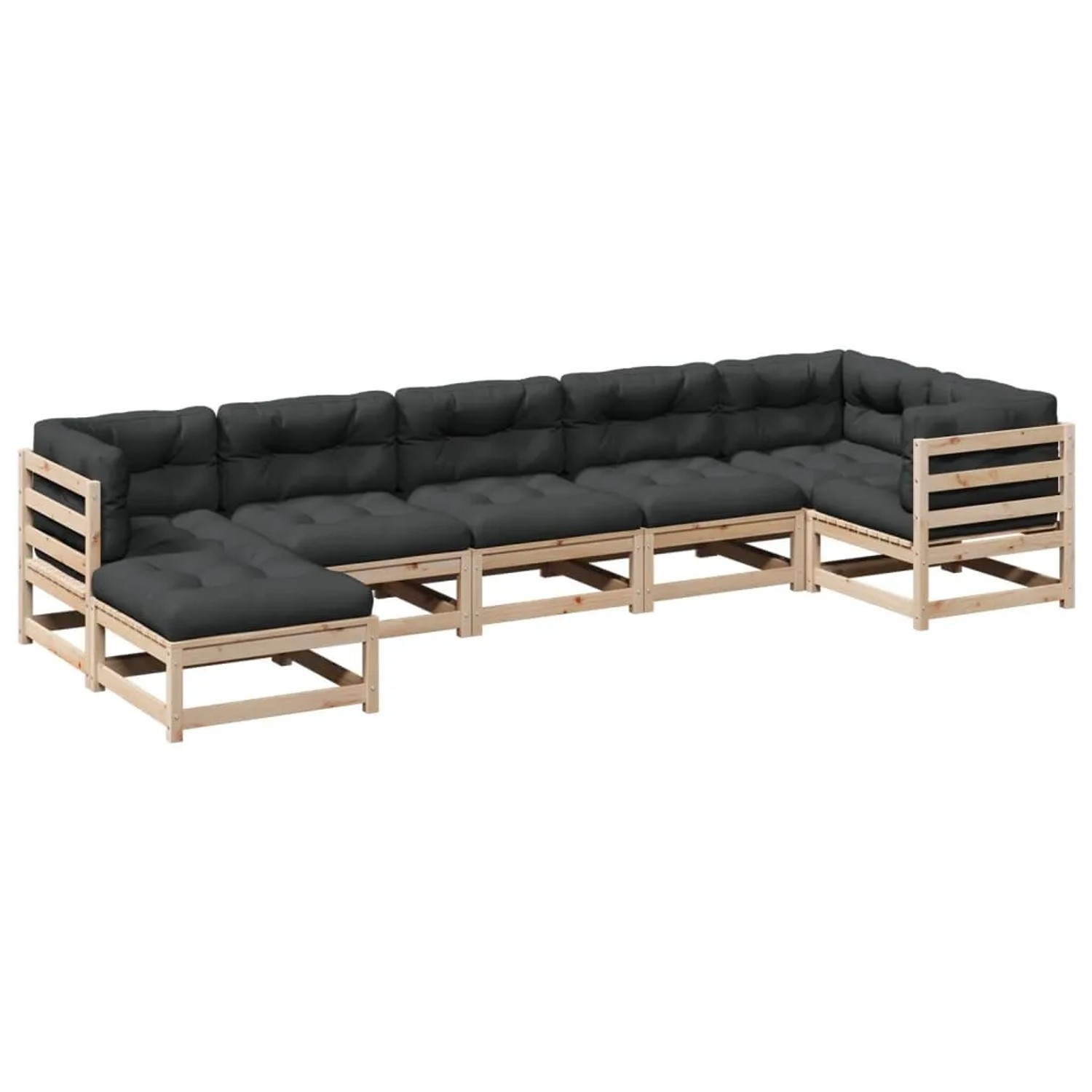 vidaXL 7-Tlg Garten-Sofagarnitur mit Kissen Massivholz Kiefer 3299545 günstig online kaufen