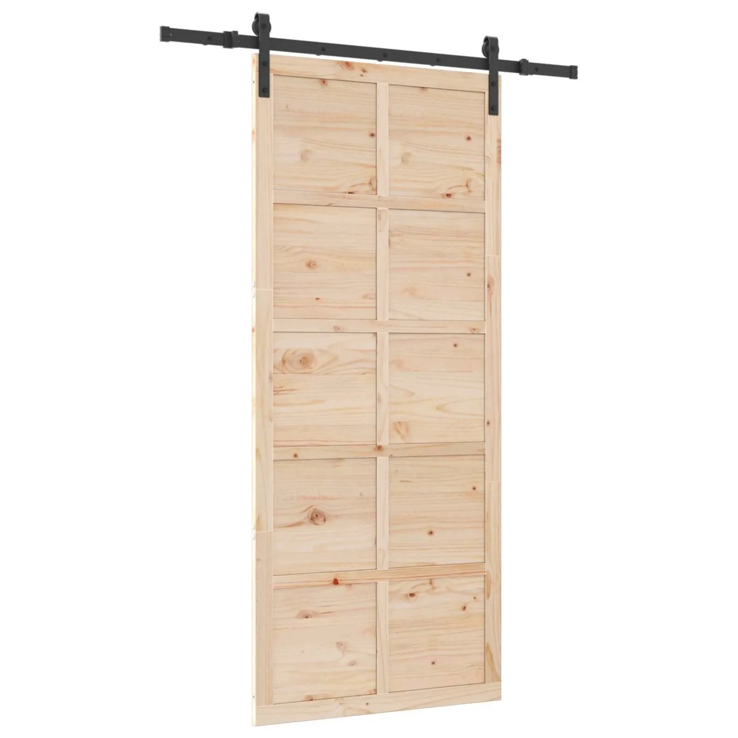 vidaXL Schiebetür Natur 80 x 208 cm Massives Kiefernholz 3445664