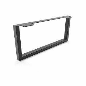Schwarzes HEVVA Möbelbein GRAZ, 20 cm hoch, 45 cm tief, aus Metall.