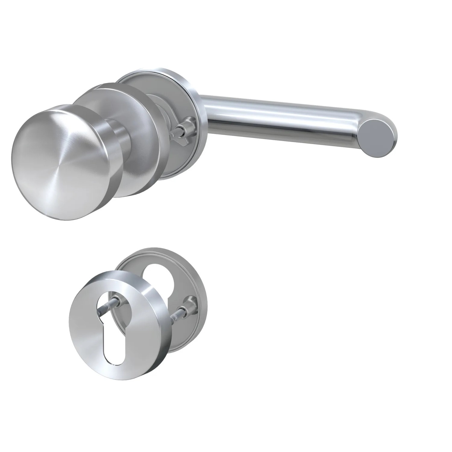 Basi - Rosetten-Garnitur - ZB 3100 - Edelstahl - U-Form - Lochung Profilzylinder - Links - 7306-2288