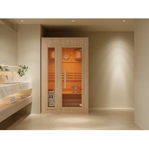 Vente-unique Finnische Sauna Ulvila Naturfarben Hell 120 cm