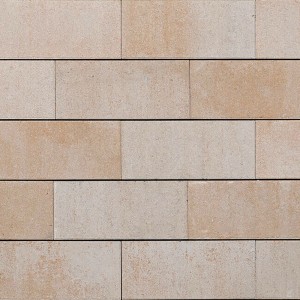Detailaufnahme: EHL CityPur Mauersteine in Sandstein-Nuanciert für Hochbeet.