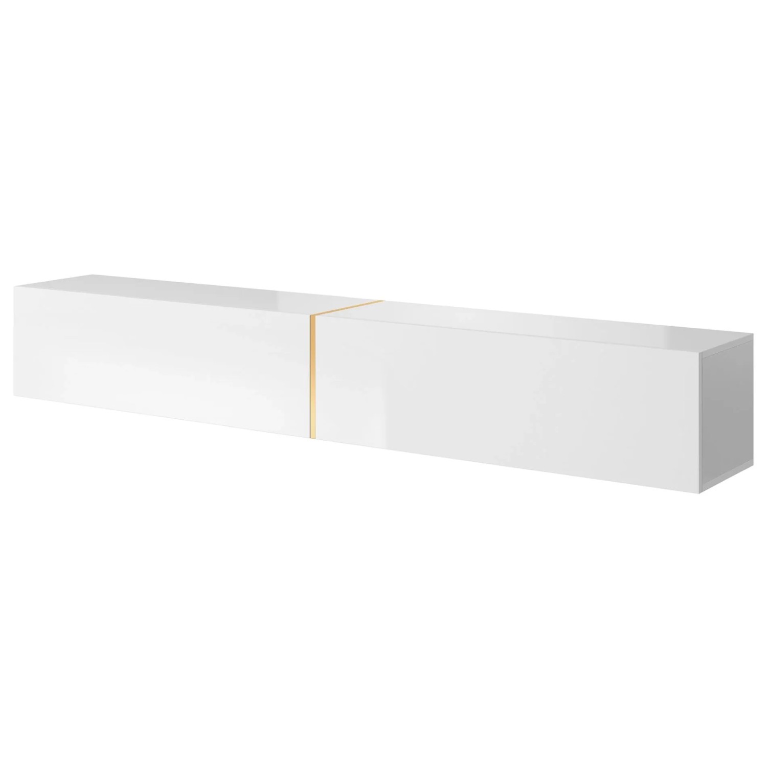 Selsey TV-Hängeboard Bisira 200 cm Weiß / Gold