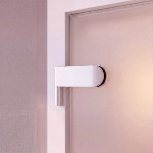 Doorlegro Glastürbeschlag Studio WC Rund Silber