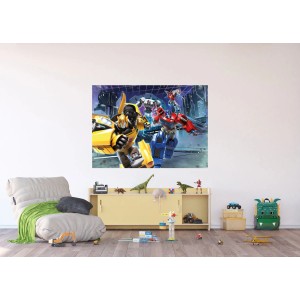 Sanders & Sanders Fototapete mit Transformers in Gelb, Rot und Blau, 1,1x1,55m.