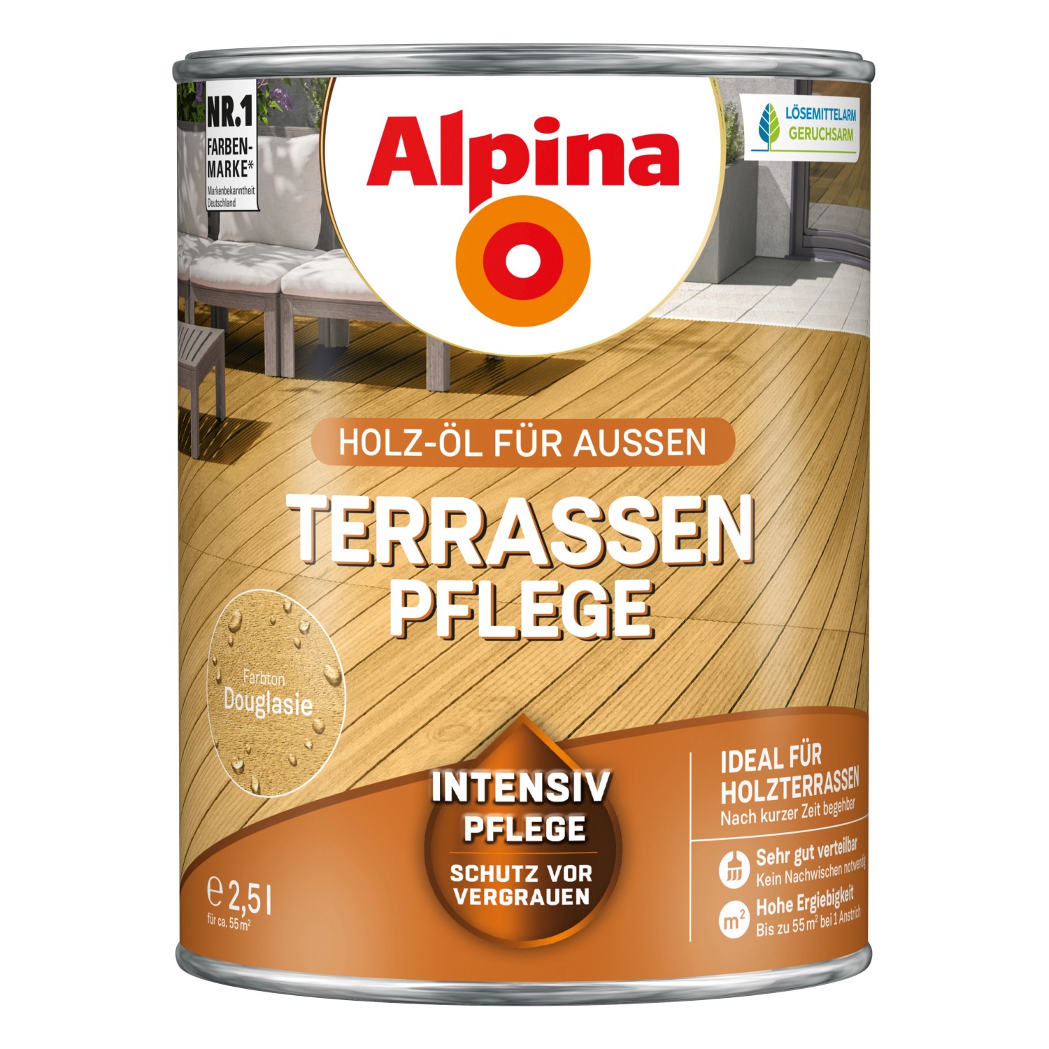 Alpina Terrassen-Pflege Douglasie seidenmatt 2,5 Liter