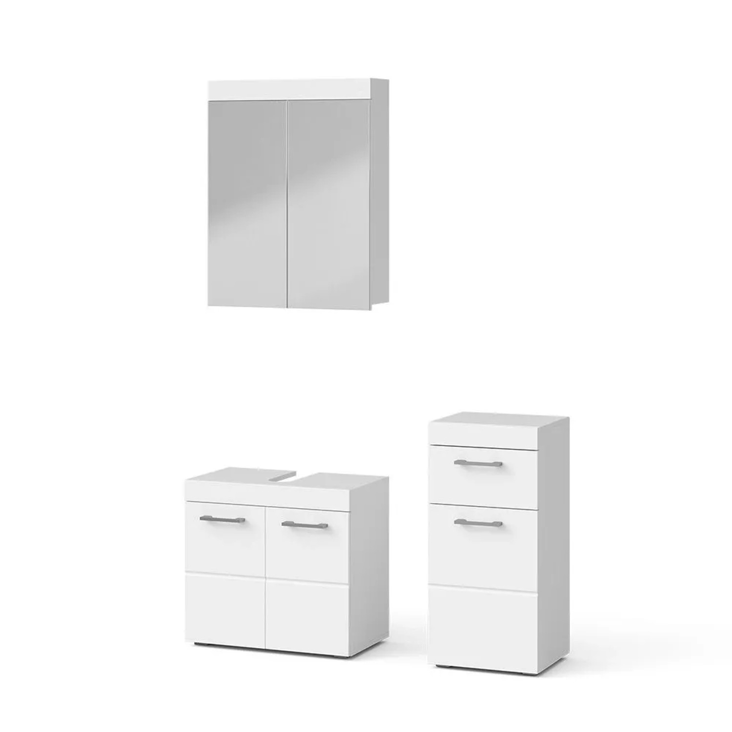 Vicco Badmöbel-Set Luna Weiß 60 x 56 3-teilig