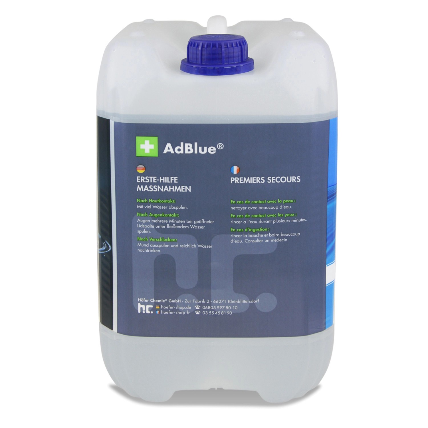 Kanister Höfer Chemie AdBlue Harnstofflösung, 4 x 10l, zur Reduzierung von Stickoxiden.