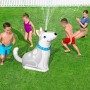 Bestway Wassersprinkler Happy Husky mit spielenden Kindern im Garten.