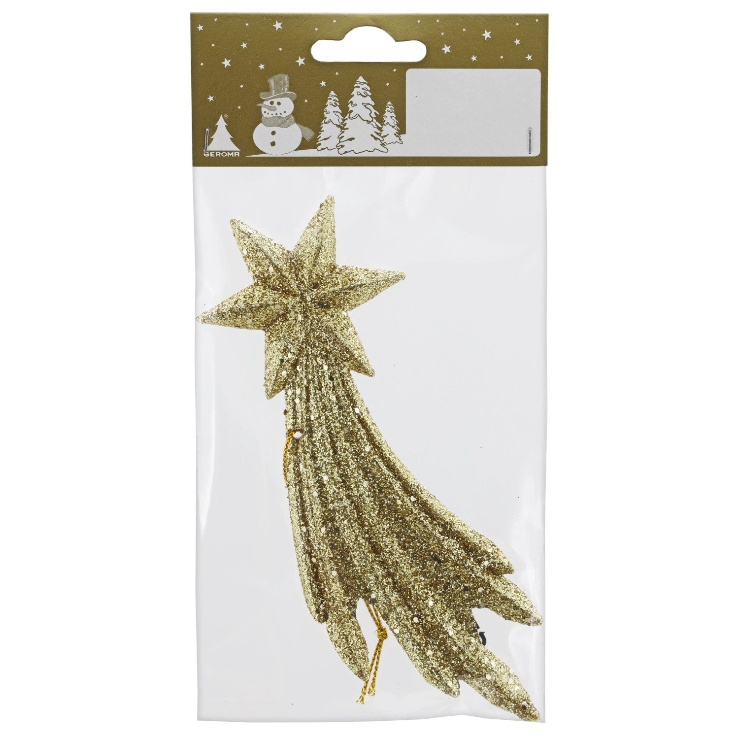 Sternschnuppe aus Kunststoff 15,5 cm Gold Glitter