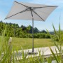 Schneider Marktschirm, 240x140 cm, silbergrau, mit Push-Up Mechanik im Garten.