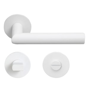 MeinTürgriff Drückergarnitur Toulouse Flachrosette Weiß Türdrücker WC