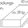 Verpackungsmaße für Schneider Ampelschirm Rhodos: 257x43x17 cm, ca. 28 kg.