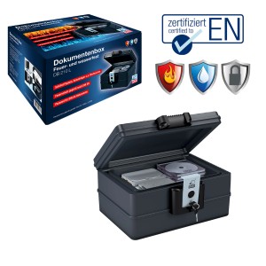 Basi Dokumentenbox DB 210L, feuer- und wasserfester Tresor für Dokumente und Wertsachen.
