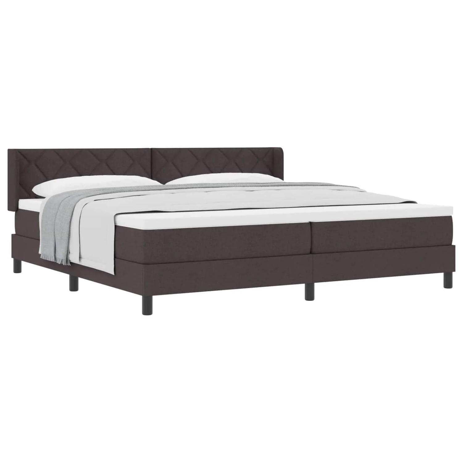 vidaXL Boxspringbett mit Matratze Dunkelbraun 200 x 200 cm Polyester 3341191