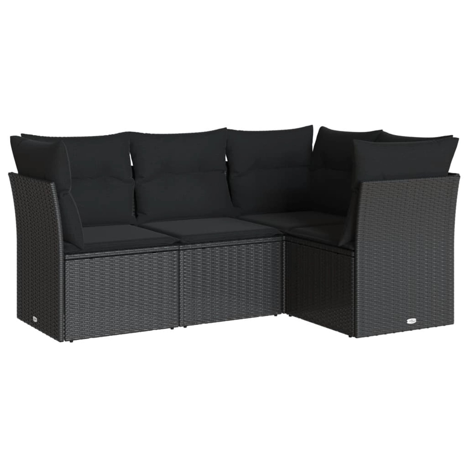 vidaXL 4-tlg Garten-Sofagarnitur mit Kissen Schwarz Poly Rattan Modell 32 günstig online kaufen