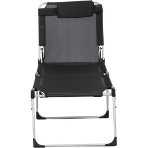 Siena Garden Dreibeinliege Sole, schwarz, mit Aluminiumgestell. Sonnenliege für Garten und Balkon.