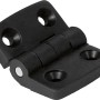 Schwarzes Polyamid Scharnier, 59x48mm, für bewegliche Verbindungen zum Anschrauben.