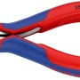 Knipex Elektronik-Greifzange, 115 mm, mit rot-blauen Mehrkomponenten-Hüllen.