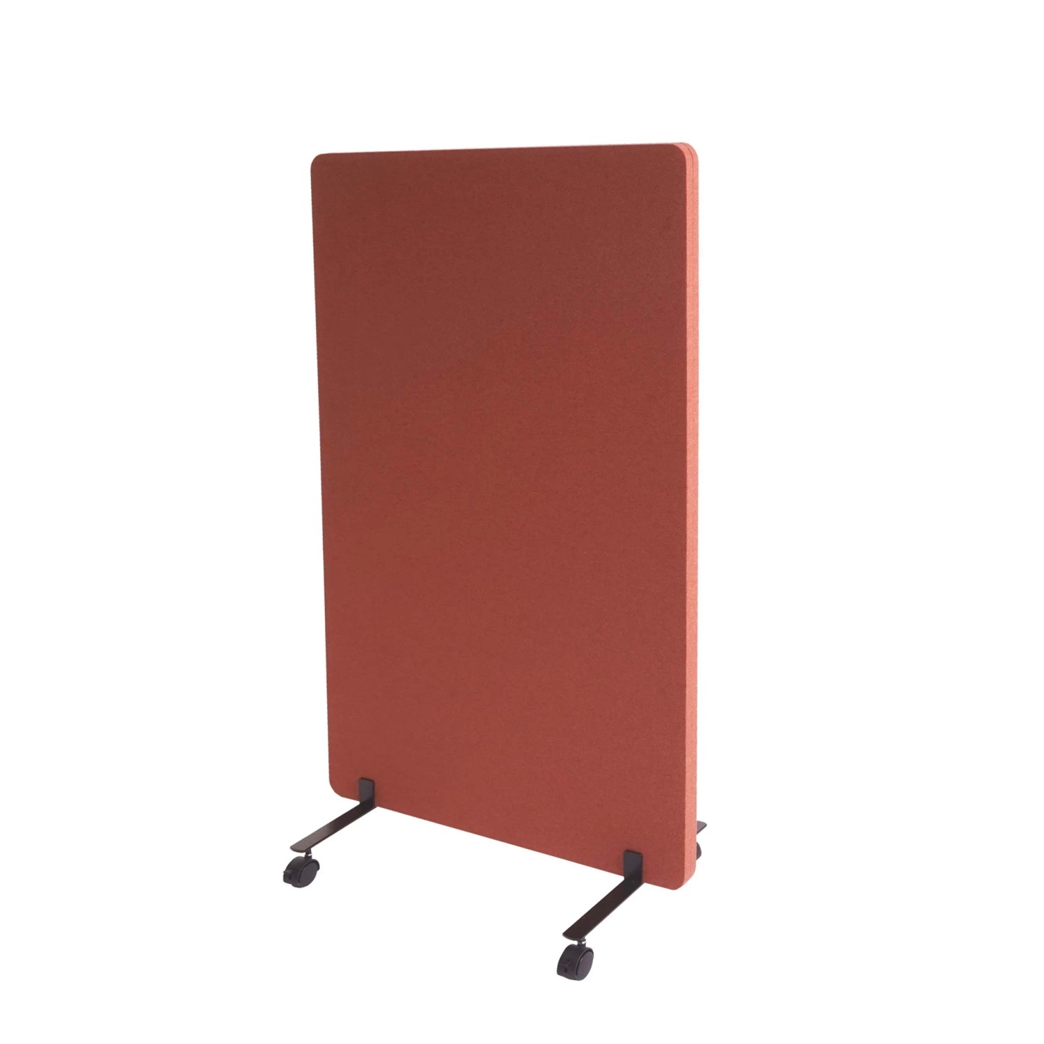 MCW Akustik-Trennwand G77 Doppelwandig Rollbar Textil 127x80cm Braun