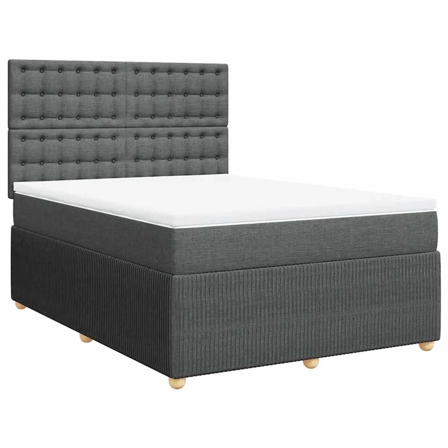 vidaXL Boxspringbett mit Matratze Dunkelgrau 140x200 cm Stoff 3292094 günstig online kaufen