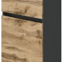 Held Möbel Unterschrank Bari, 40 cm, Wotaneiche/Graphitgrau, Bad-Hängeschrank mit Schublade.