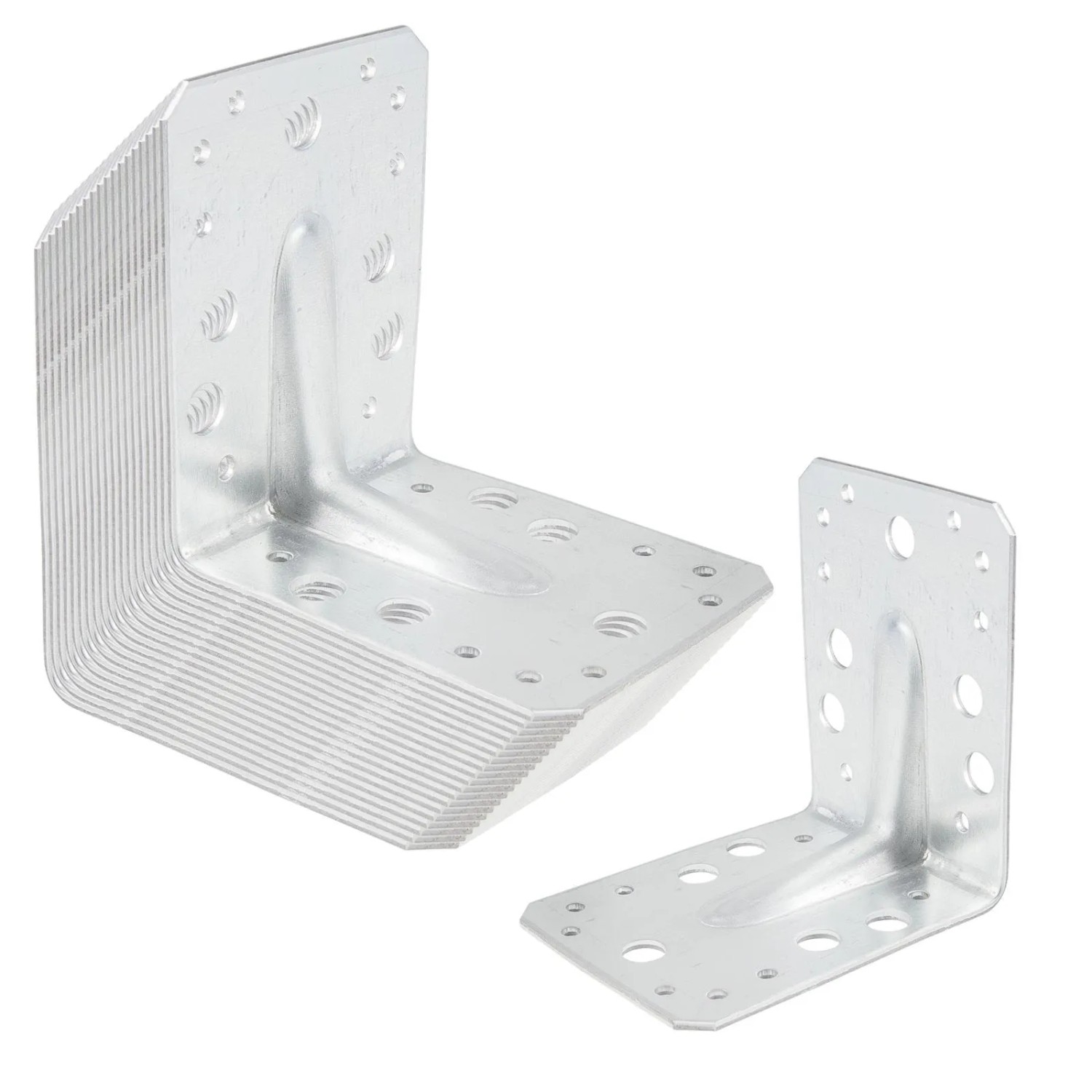 SOTECH 20er Set Winkelverbinder 90 Grad mit Sicke 100 x 100 x 80 x 2,5 mm