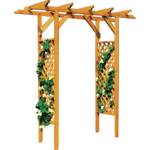 Promadino Pergola Bamberg aus Kiefernholz mit Rankgitter, ideal als Rankhilfe für Pflanzen.