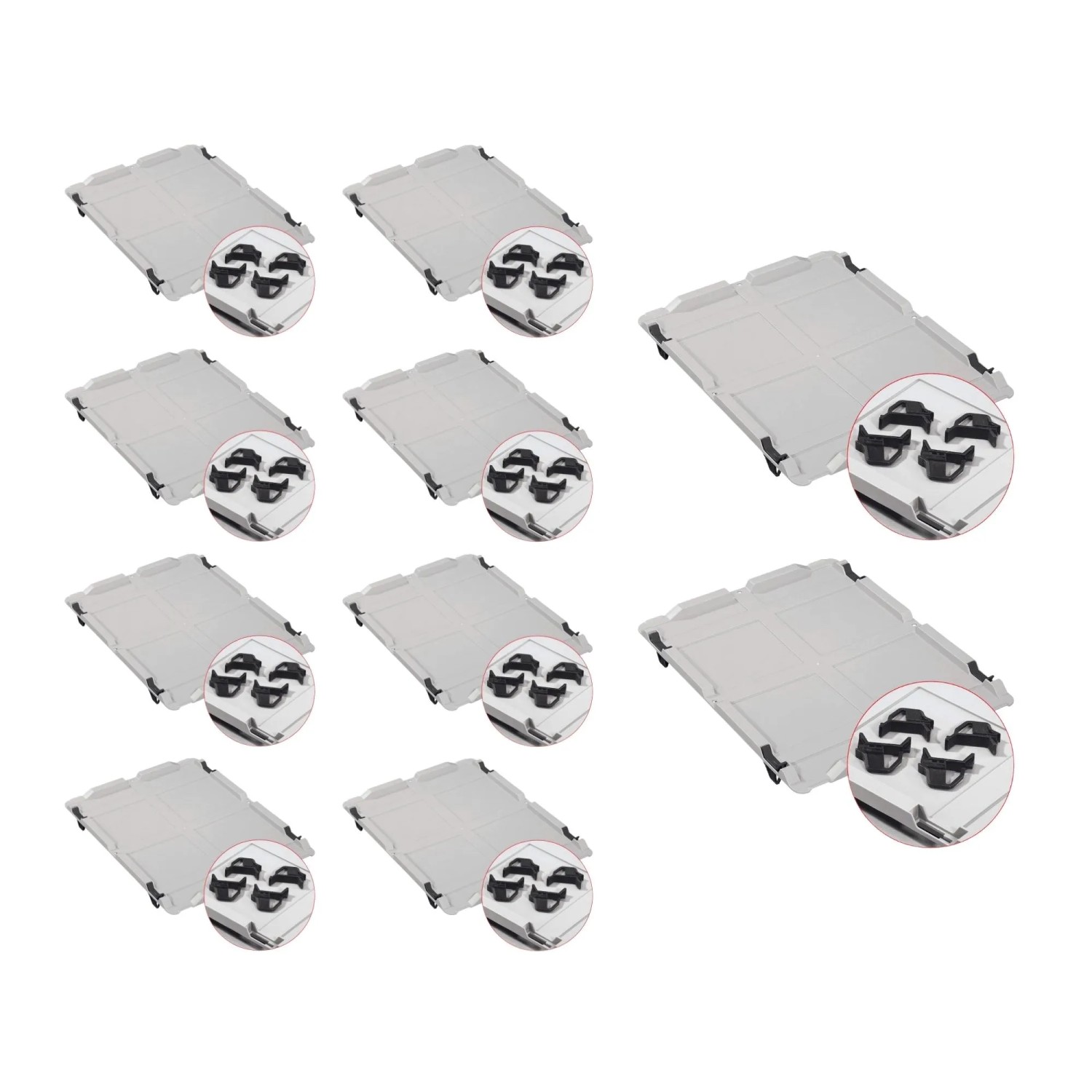 PROREGAL Spar Set: 10 graue Euroboxen mit Deckel und Schnappverschlüssen. Aufbewahrungsboxen für Industrie und Gewerbe.