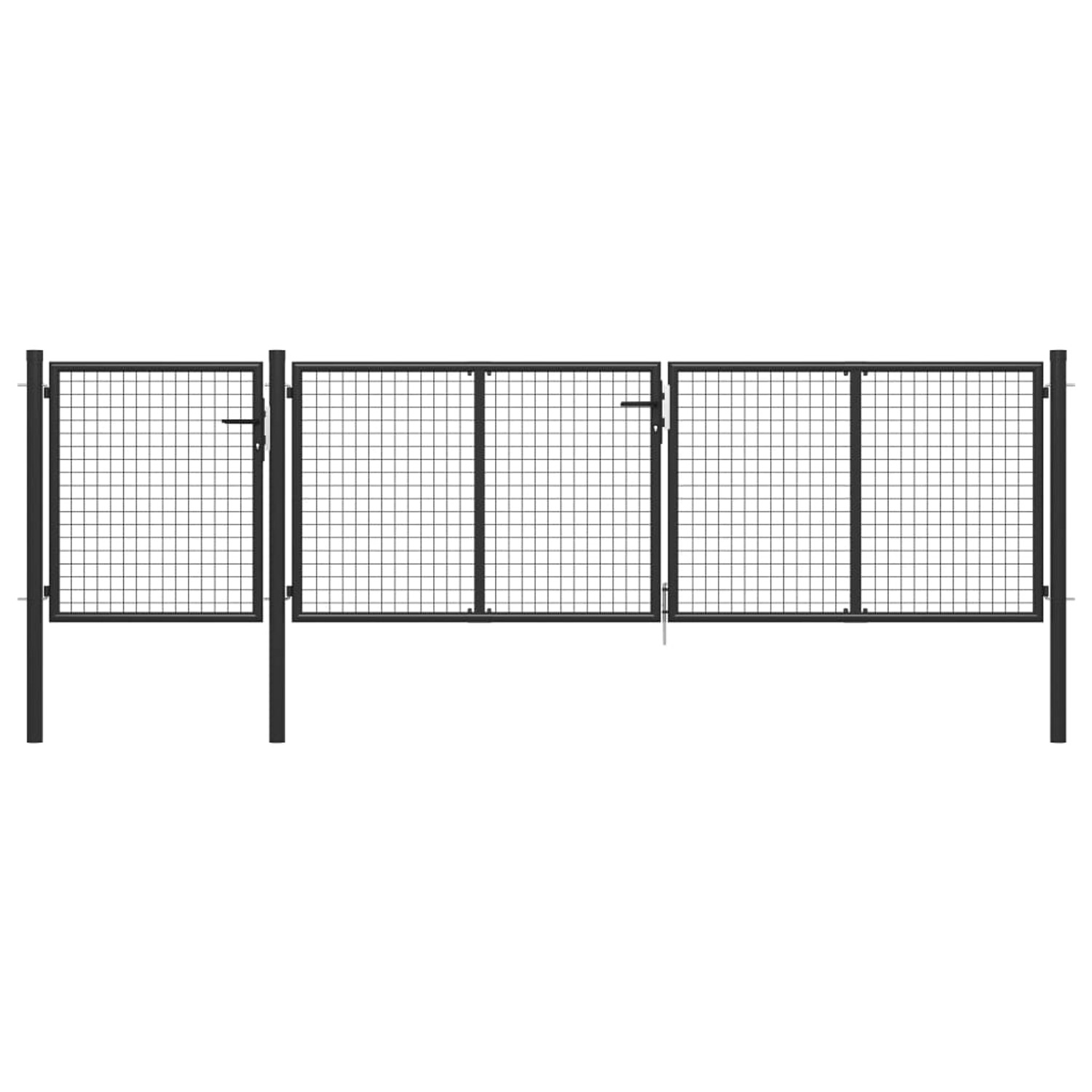 vidaXL Gartentor Stahl 400 x 100 cm Anthrazit 144329 günstig online kaufen
