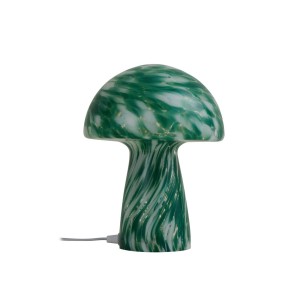 Grüne Lindby Tischlampe Hubi aus Glas, modernes Design für Wohnzimmer.