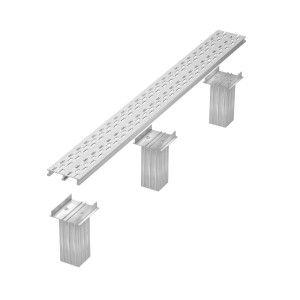 GS Terrassen Halter für Rinne Proside, 150x20x200mm, Alu blank, zur Befestigung von Terrassendielen.